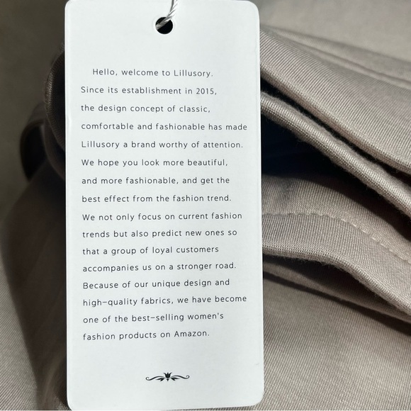 Lillusory Women Beige Elastic Band Drawstring Wide Leg Pants Boho Leisure Sz XL - Picture 6 of 7